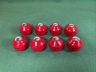 Mcm Ceramic Macrame Beads 8-ct Glazed Large Hole Red Oblong