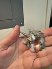 Vintage Pewter Unicorn Figurine With Faux Crystal