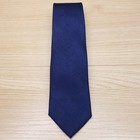 Tommy Hilfiger Mens Neck Tie Navy Blue Herringbone Classic Silk Blend Necktie