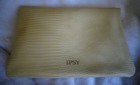 New Ipsy Glam Cosmetic Bag  bag Only  Beige With Green Inside 7  X 5 