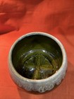 Vintage 1970s  Olive Green Drip Glaze  Planter  5   w X 4 5   t