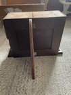 Vintage Wood Brown Sewing Machine Two Drawer Standing Unit