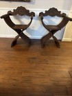 Vintage Italian Florentine Renaissance M Hand Carved - Color Dark Cherry Brown