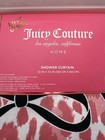 Juicy Couture Shower Curtain Pink Cheetah Leopard Black Bow