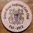 2012 Great River Regional Coin Club Wooden Nickel Coast Guard Support Our Troops