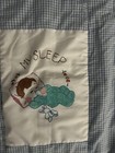 Vtg  Hand Quilted Embroidered Now I Lay Me Down To Sleepblue Baby Blanket Quilt