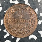 1864-m San Marino 5 Centesimi Lot jm2064 High Grade  Beautiful 