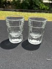 Heavy Bottom Clear Shot Glasses White Line Set Of 2 Libbey Espresso