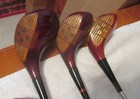 Vintage Walter Hagen Wood Set 1 3   4 Golf Clubs Laminated Right Hand