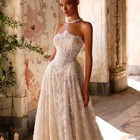 Elegant Luxury Wedding Dresses Off Shoulder Sweet Lace A Line Ivory Bridal Gown
