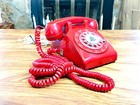 Vintage Western Electric Rotary Dial Phone Landline Telephone  Red House Phone