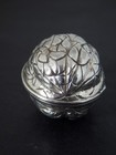 Rare Antique Victorian Solid Silver Novelty Walnut Vinaigrette By Sampson Mordan