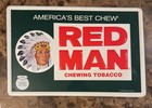 Vintage Metal tin Sign Red Man Chewing Tobacco Indian Head Tin 18x12 Inches