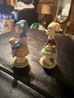 Vintage Napcoware Pixie Elf Mushroom Figurine Set Ceramic Hand Painted 1950s