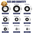 900-piece Nylon Flat Washer Assortment Kit Black Plastic Flat Washers For Bolts
