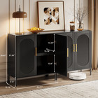 Sideboard Buffet Cabinet With Storage  30 7  Fluted Storage Cabinet For Kitchen