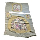 3 Unfinished Vintage Needlepoint Tapestry Floral Chair Pillow Covers Denmark
