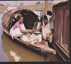 East Pakistan  Postcard 1972 Bangladesh Scott   1  2  3 Used Bangle Shop On Boat