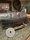 Vintage Upjohn Leather Doctor   s Medical Bag   Reflective Head Mirror W strap