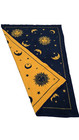 Vtg Biederlack Sun Moon Stars  Blanket Celestial Reversible 52 X 76  Blue Gold