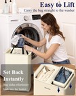 Laundry Basket 95l Laundry Hamper W  Lid 2-compartment Divided Clothes Sorter