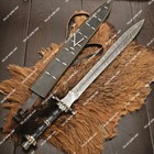 Unique Hand Forged Damascus Steel Medieval   Viking Sword With Leather Sheath 
