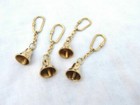Lot Of 100 Pcs Marine Brass Ship Bell Key Chain With Golden Finish Nautical Gift