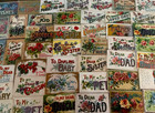 Huge lot Of 70 Greetings postcards With words to Family flowers big Letters s748