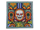 Mexican Fine Folk Art Huichol Tribe Intricately Beaded Peyote Skull Painting