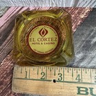 Vtg Downtown Las Vegas  el Cortez  Hotel Casino Collectible Amber Glass Ashtray