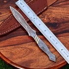 Custom Made Hand Forged Damascus Steel Full Tang Hunting Boot Knife  2843
