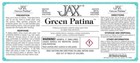 Jax Green Antique Patina For Brass Bronze Copper Stained Glass - 16 Oz  Pint