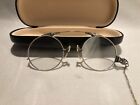 1 10 12k Gold Plated Pince Nez Spectacle On Pearlescent Chain  Fine Condition
