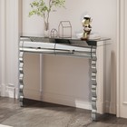 Mirror Console Table silver Dressing Table For Baked Curved Mirror With 2 Drawer
