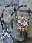 Native American Beaded Hummingbird Native Beaded Medallion Pow Wow Sweetgrass