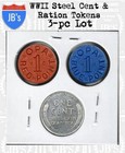 Wwii 1943 Lincoln Steel Penny   Blue   Red Opa Food Ration Tokens World War Ii