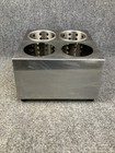 Commercial Restaurant Stainless Steel  4-hole Cylinder Flatware Holder