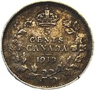 1919 Canada George V  5 Cents -  925 Silver - Lot C39