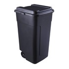 Rubbermaid 50 Gal Roughneck Wheeled Plastic Garage Trash Can  Black