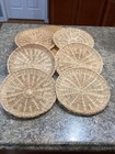 Vtg 10   Woven Wicker Rattan Paper Plate Holder Picnic Bbq  Lot Of 6