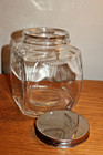 Antique Kitchen Hoosier Cabinet refrigerator Jar Art Deco Ribbed Glass W lid
