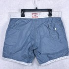 Vtg Birdwell Beach Britches Mens 39 Gray Blue Nylon Board Shorts Swim Trunks