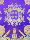 Vintage Gorgeous Wwll Taj Mahal Silk Satin Piano Shawl 1940s Scarf 108x106cm