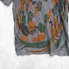 Lakhay   s Collection Nepal Plant Print Orange Green Gray Hooded T-shirt Large