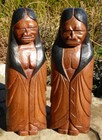 Northwest Coast Pair Of  Ethnographic Coast Salish Figures Aboriginal Native Art