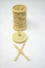 Mcm Hong Kong Rose Trellis Celluloid Plastic Container 33 Hors D oeuvres Forks
