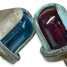 Pair-vintage Teardrop Bronze Perko Navigation Lights Red-green