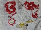 Vintage Lot Of 8- 80s Bell Charms And Necklaces  Calculator Bike  Anchor