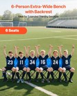 Vevor Folding Chair Sport 6 Seat Sideline Team Bench With Sidebag Carry Bag Blue