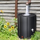 132 Gallon Portable Folding Rain Barrel Water Collector Water Storage Tank Black